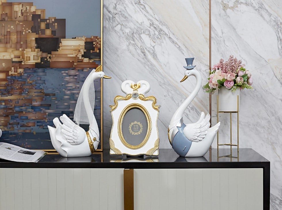 cặp thiên nga trang trí phòng ngủ