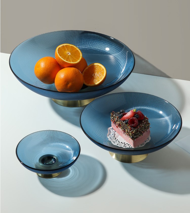 dia trai cay thuy tinh decor phong khach