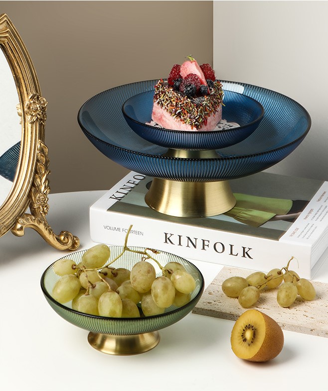 dia trai cay thuy tinh decor phong khach