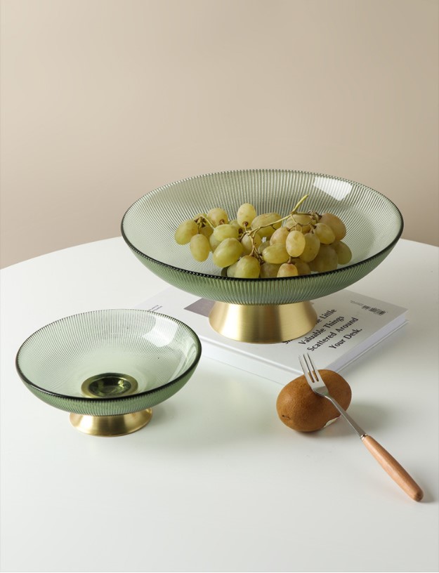 dia trai cay thuy tinh decor phong khach