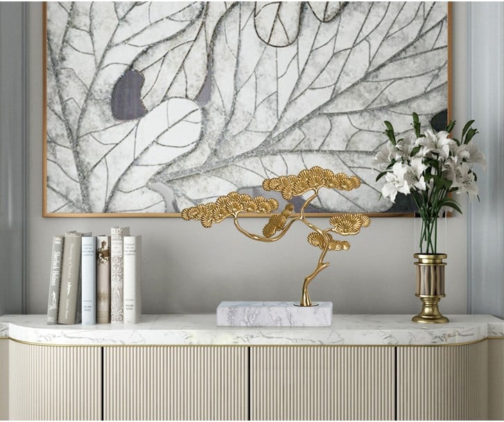 decor de ban cay kim tien dong