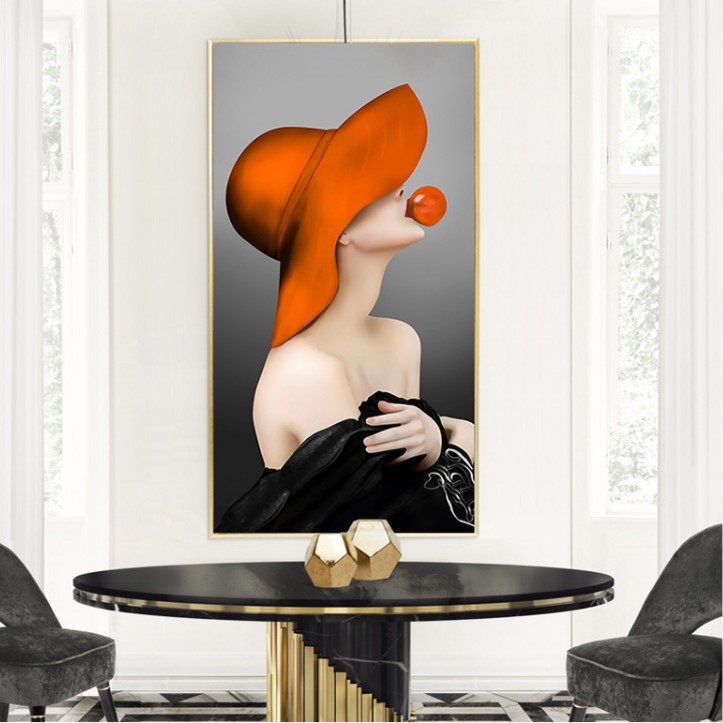 tranh trang guong co gai