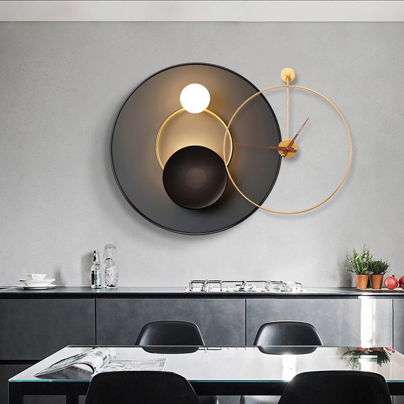 dong ho treo tuong khong so ket hop tranh