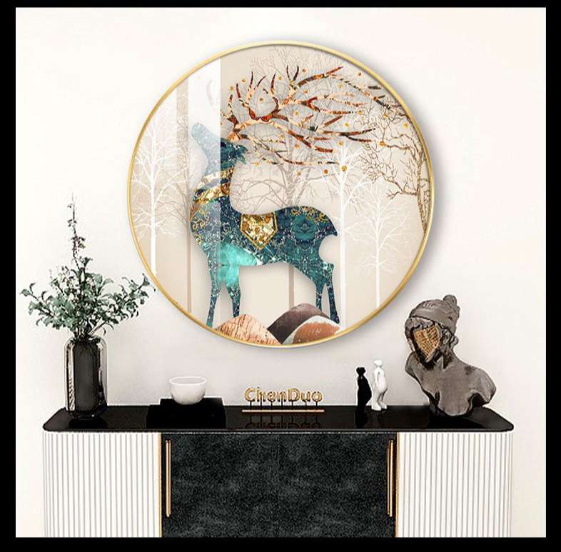 tranh trang guong tron gan pha le