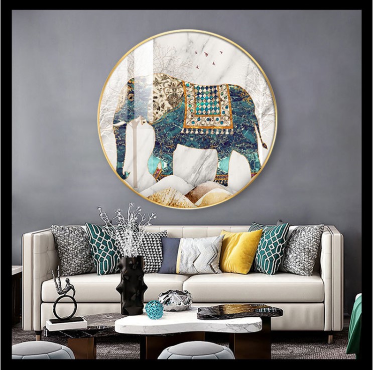 tranh trang guong tron gan pha le