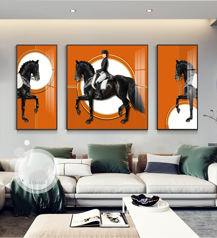 tranh trang guong cao cap con ngua