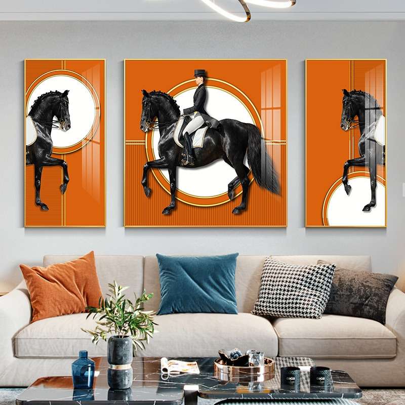 tranh trang guong cao cap con ngua