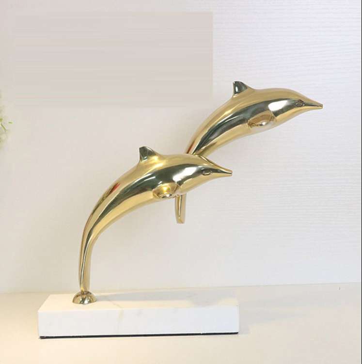 Tượng cá heo song hỷ để bàn
