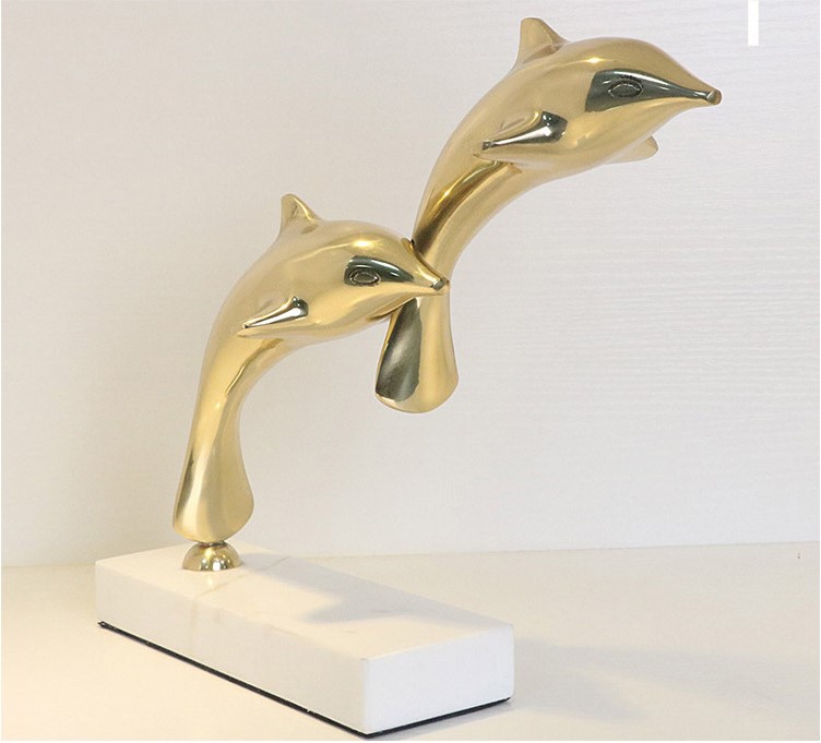 Tượng cá heo song hỷ để bàn