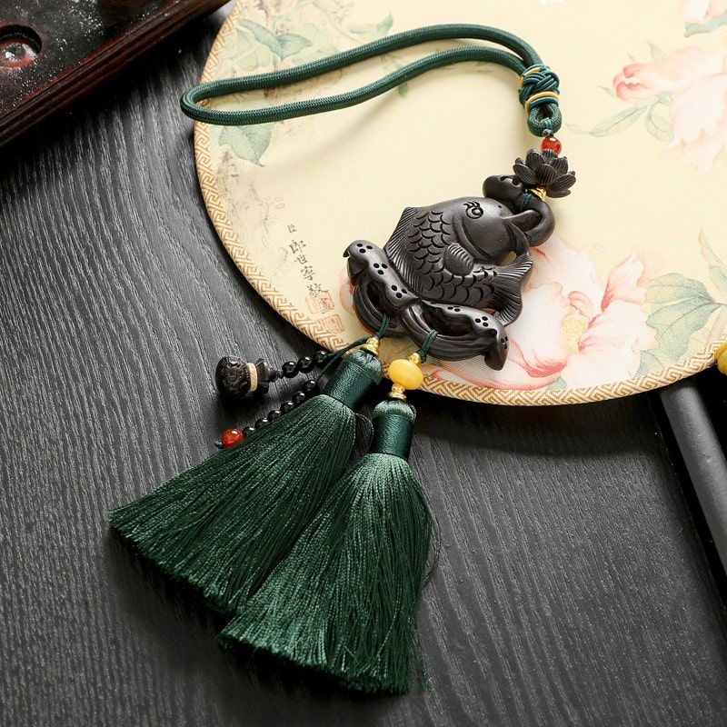 Dây treo ô tô phong thủy cá chép ngậm ngọc