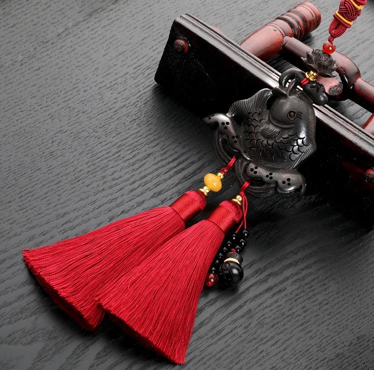 Dây treo ô tô phong thủy cá chép ngậm ngọc