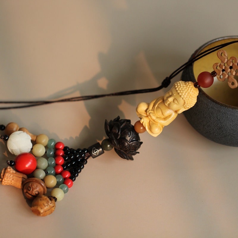 Dây khánh treo xe hơi Phật tọa hoa sen