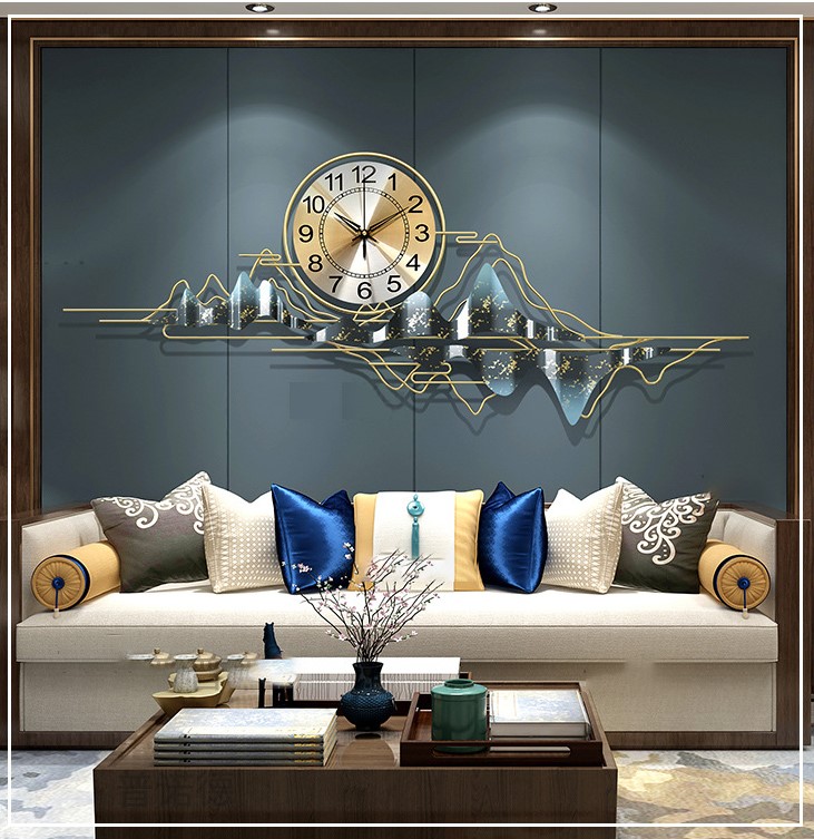 Tranh đồng hồ treo tường núi rêu phong