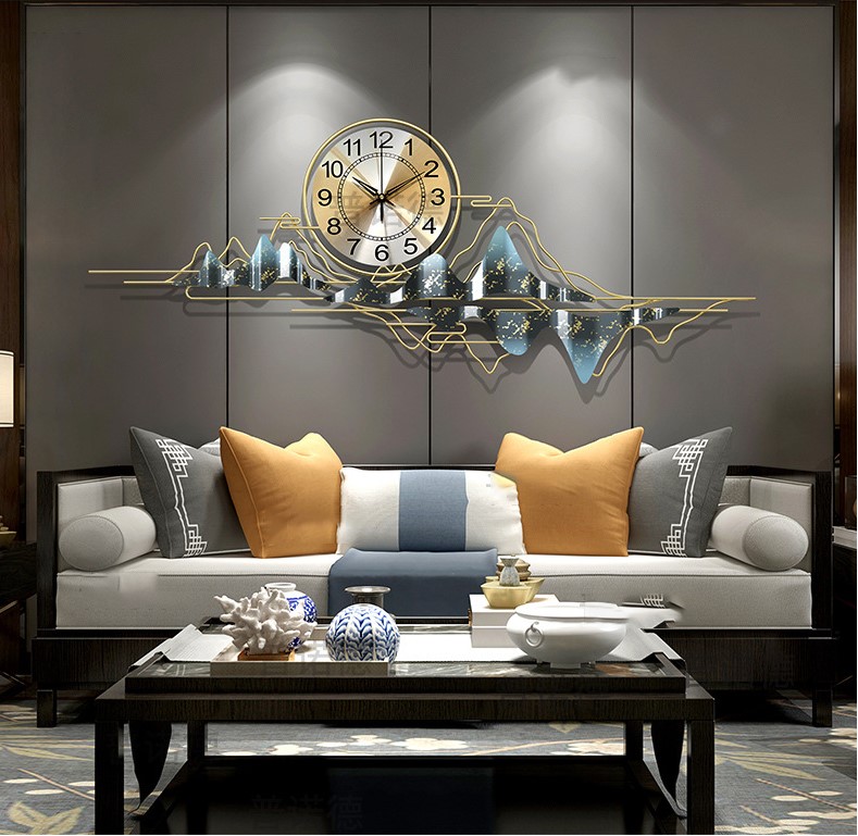 Tranh đồng hồ treo tường núi rêu phong