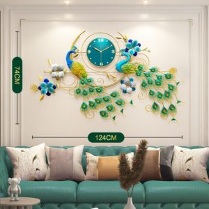 Tranh đồng hồ chim công song hỷ thích hợp làm quà tân gia, quà cưới
