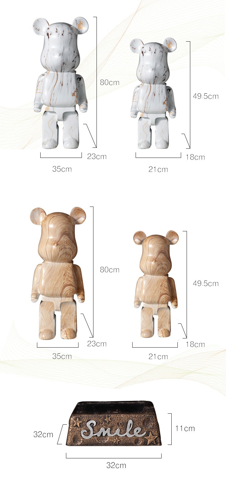 Gấu bearbrick trang trí nội thất
