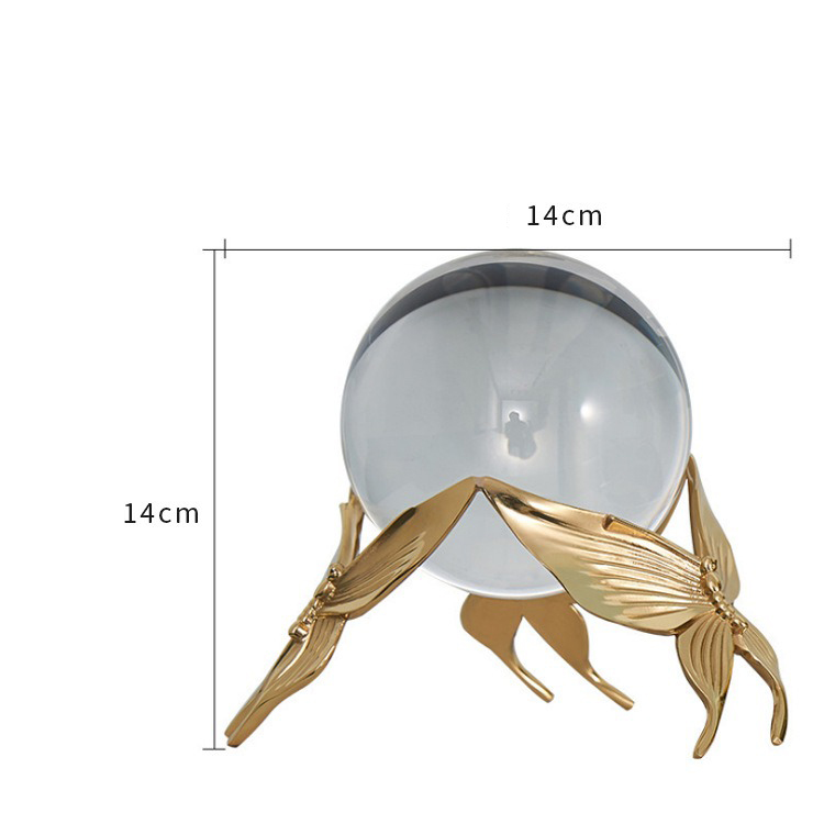 Cặp quả cầu pha lê hồ điệp để bàn sang trọng