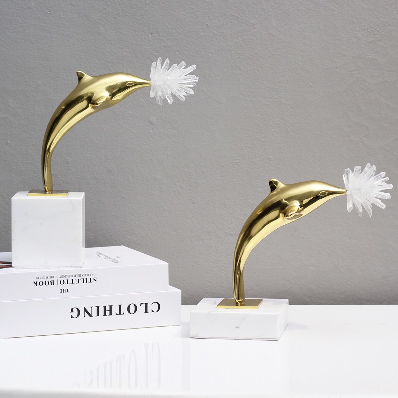 Cá heo thạch anh trang trí nội thất mang lại may mắn