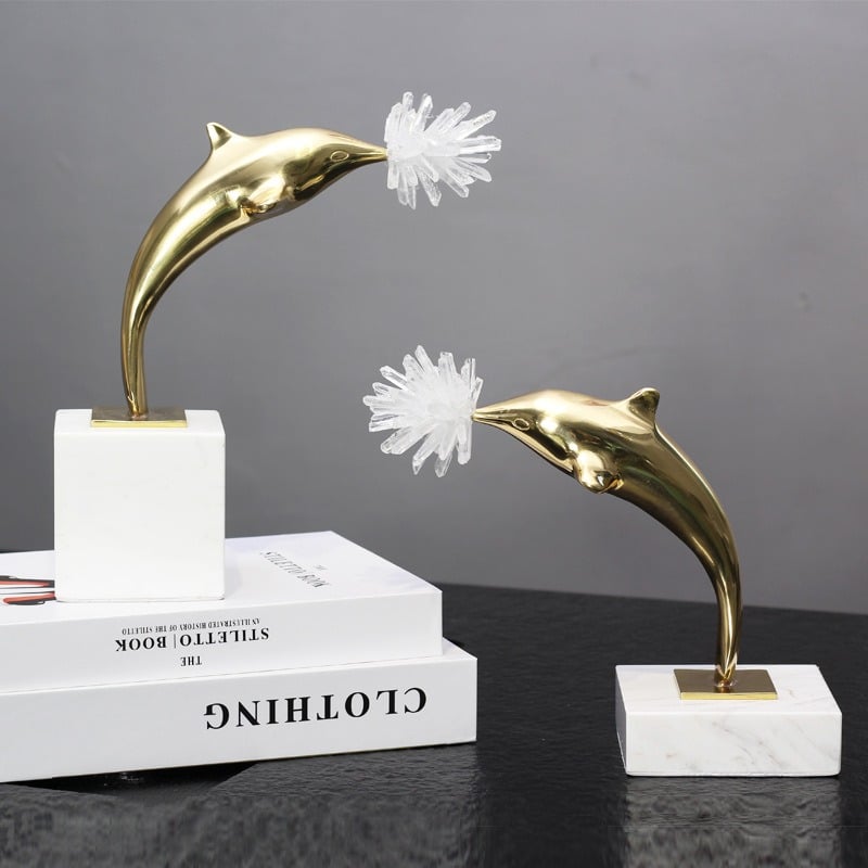 Cá heo thạch anh trang trí nội thất mang lại may mắn
