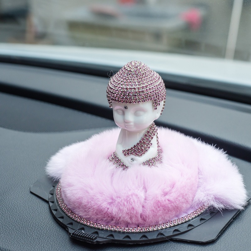 Tượng Phật để oto gắn đá