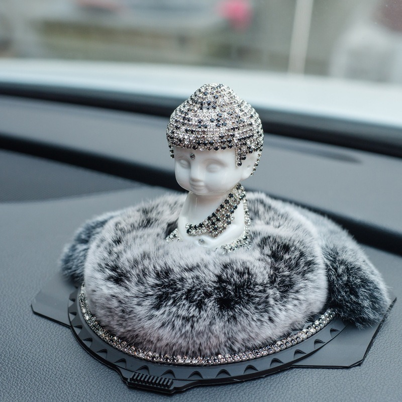 Tượng Phật để oto gắn đá