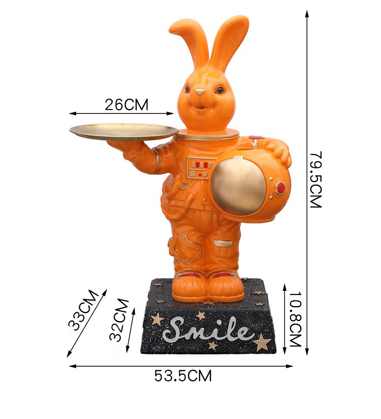 Tượng thỏ Bunny cầm khay