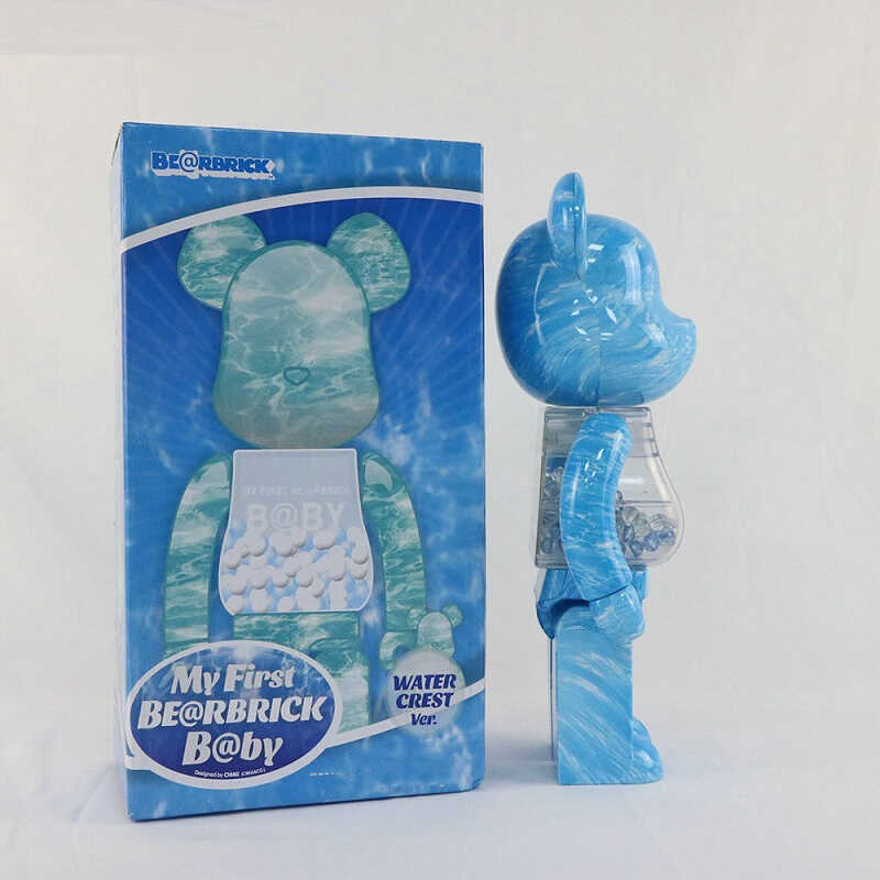 Gấu Bear gợn sóng xanh 28cm