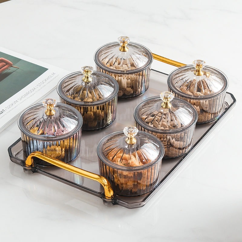 Khay mứt kính 6 hộp tròn