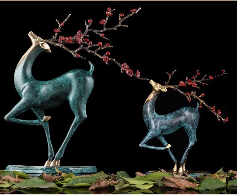 Hươu đồng trang trí nội thất