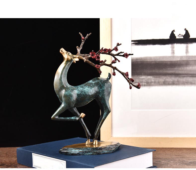 Hươu đồng trang trí nội thất