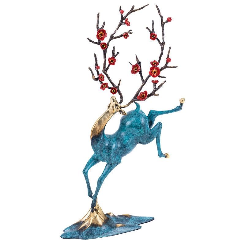 tuong huou phong thuy dem may man va tai loc Tượng hươu phong thủy hoa mai đỏ