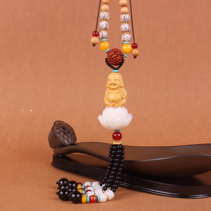 Khánh treo xe oto phật tọa đài sen trắng 