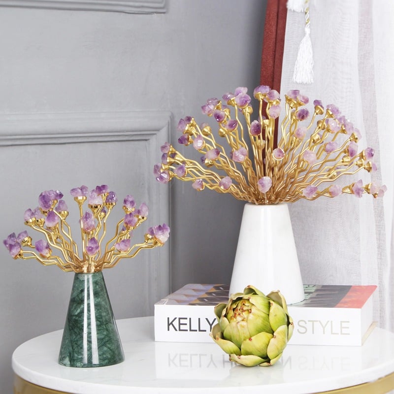 bình hoa đá thạch anh trang trí phòng khách