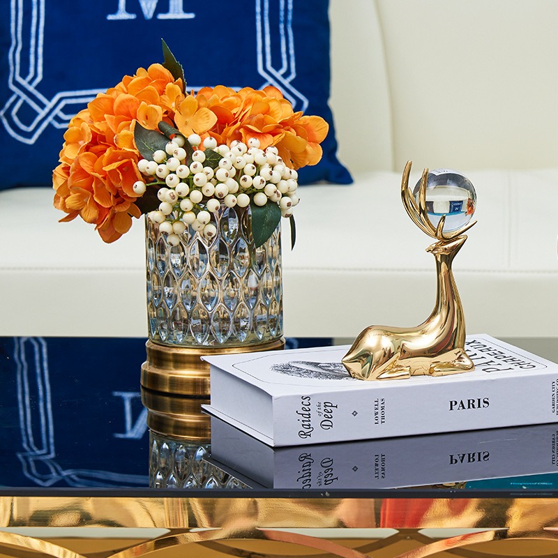 cap-huou-dong-trang-tri 4 Cặp hươu đồng kết hợp quả cầu pha lê