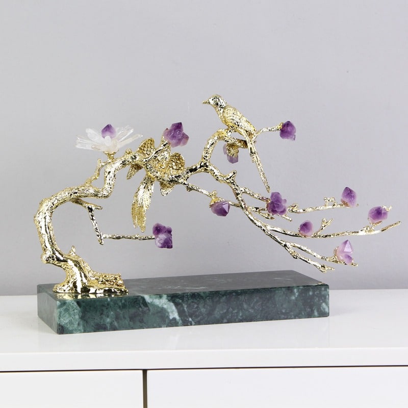 Cây tài lộc đá thạch anh trang trí nội thất