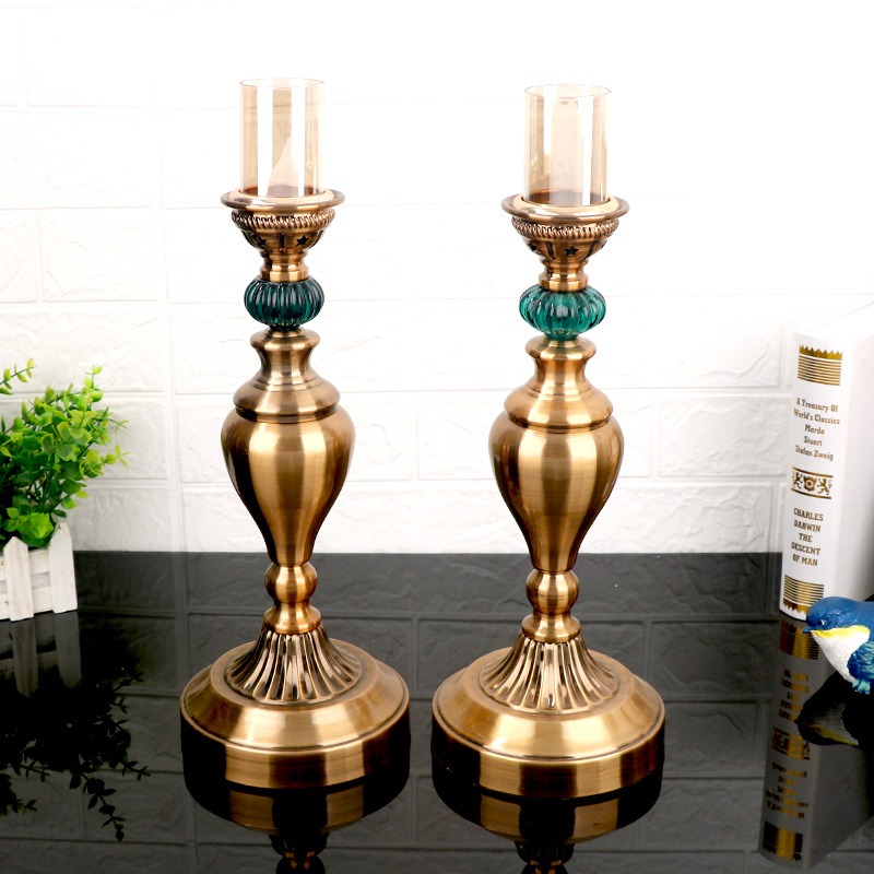 dong-ho-de-ban-ket-hop-chan-nen-2 Bộ đồng hồ để bàn kết hợp cặp nến trang trí