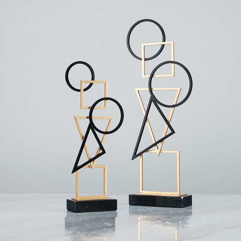 Mẫu hình học trang trí kệ sách độc đáo