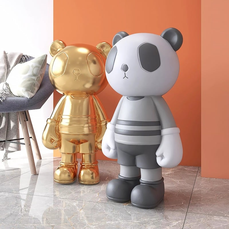 Tượng gấu Panda xinh xắn bày tủ kệ