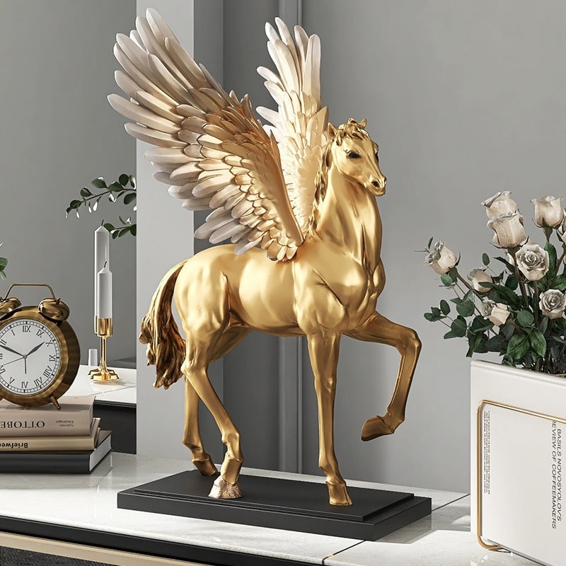 Tượng ngựa thiên thần để bàn phong cách hiện đại