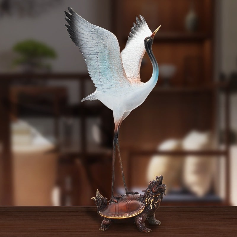 Hạc cưỡi long quy bằng đồng Hạc cưỡi long quy bằng đồng