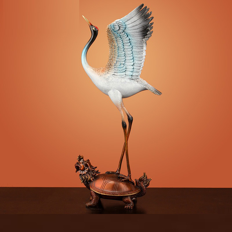 hac cuoi long quy 3 Hạc cưỡi long quy bằng đồng