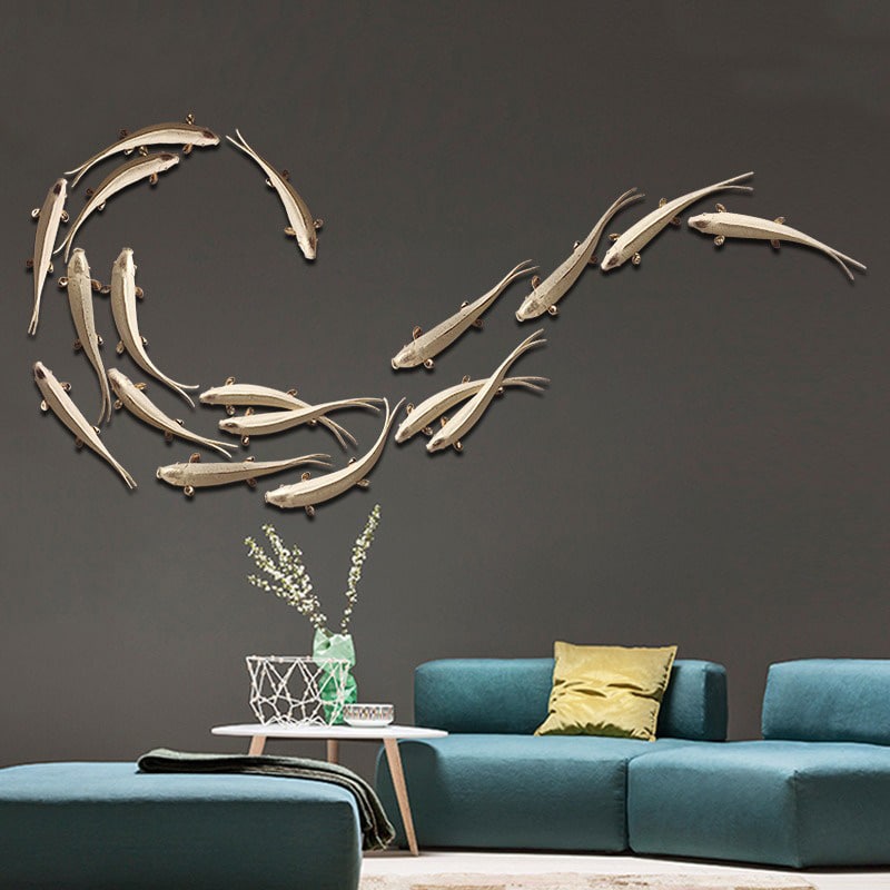 Phù điêu treo tường đàn cá nghệ thuật