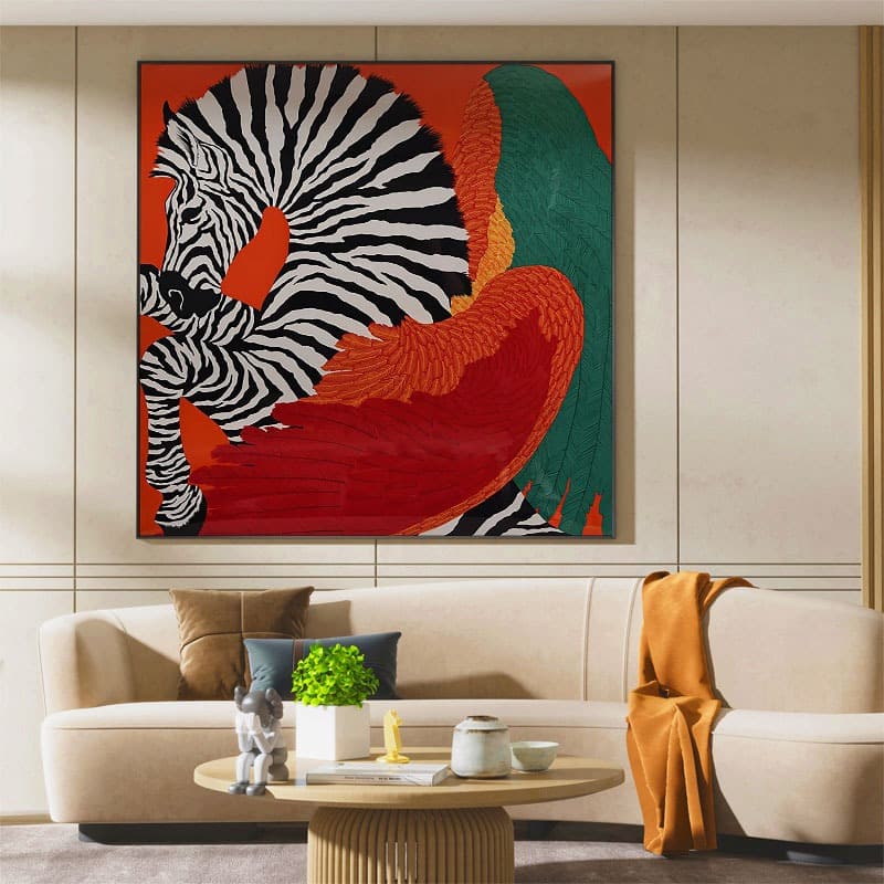 Tranh con ngựa khổ vuông nổi bật