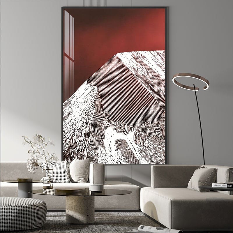 Tranh in sơn dầu phong cảnh núi non hùng vĩ