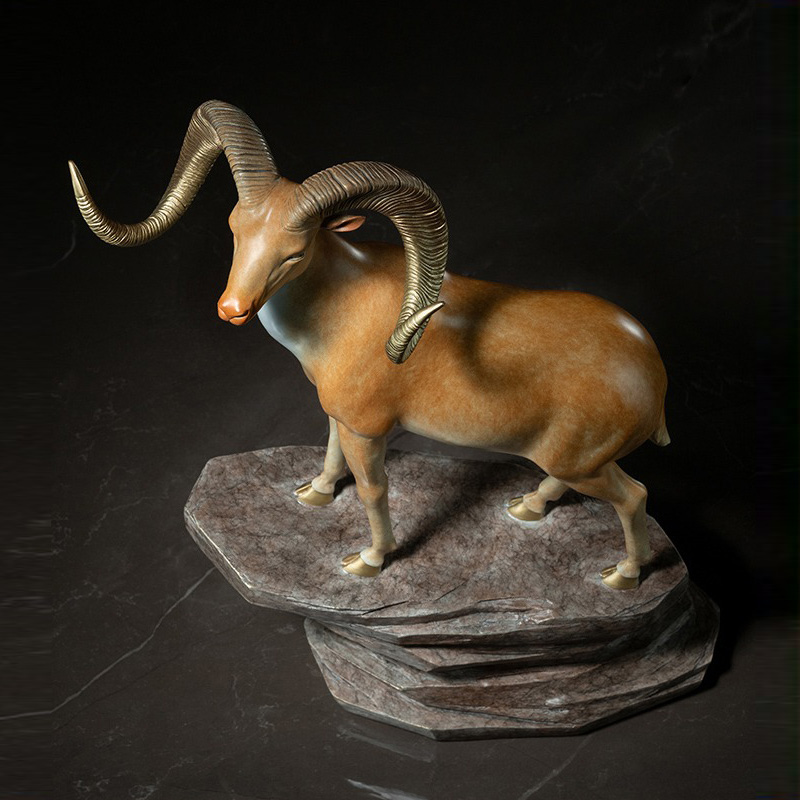 tuong de de ban Tượng dê núi bằng đồng nguyên chất