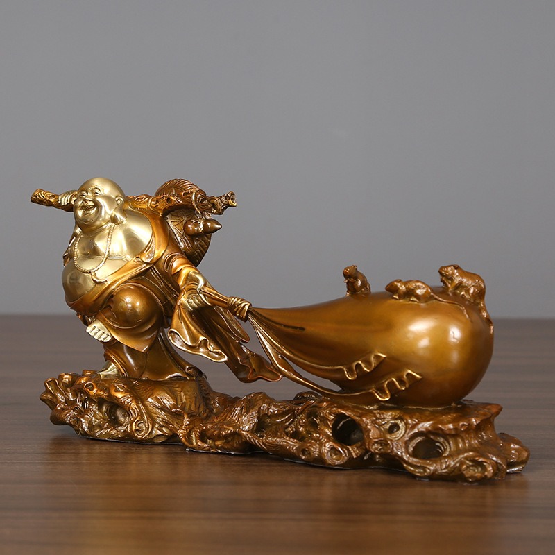 tuong-di-lac-keo-tien-trang-tri 2 Tượng Di Lặc kéo tiền vàng mang lại tài lộc thịnh vượng