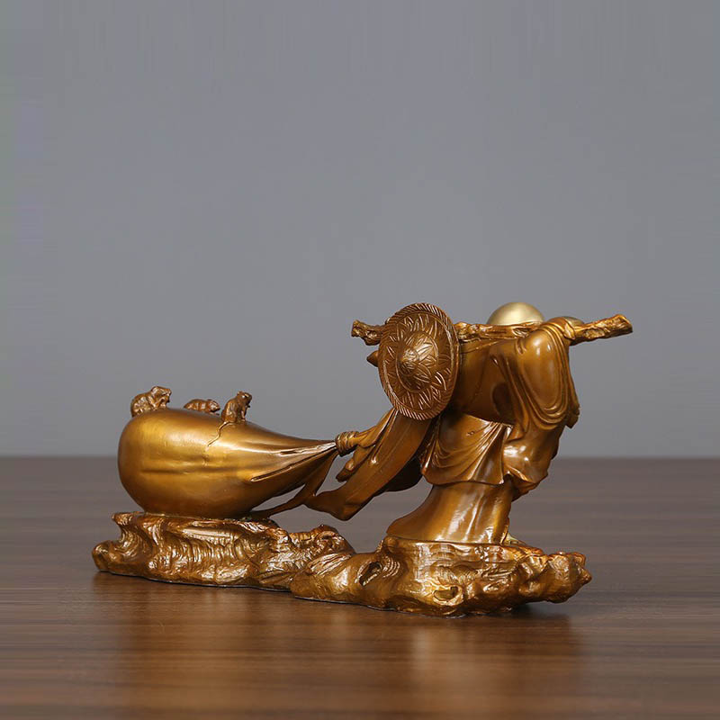 tuong-di-lac-keo-tien-trang-tri 4 Tượng Di Lặc kéo tiền vàng mang lại tài lộc thịnh vượng