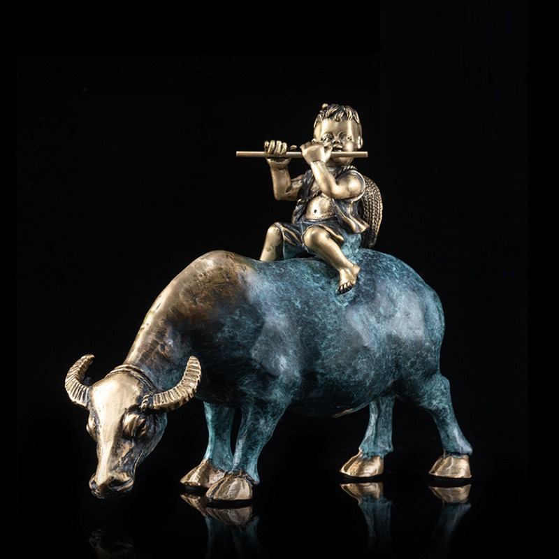 tuong-dong-muc-dong-cuoi-trau 2 Tượng đồng mục đồng thổi sáo cưỡi trâu