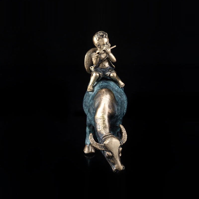 tuong-dong-muc-dong-cuoi-trau 6 Tượng đồng mục đồng thổi sáo cưỡi trâu