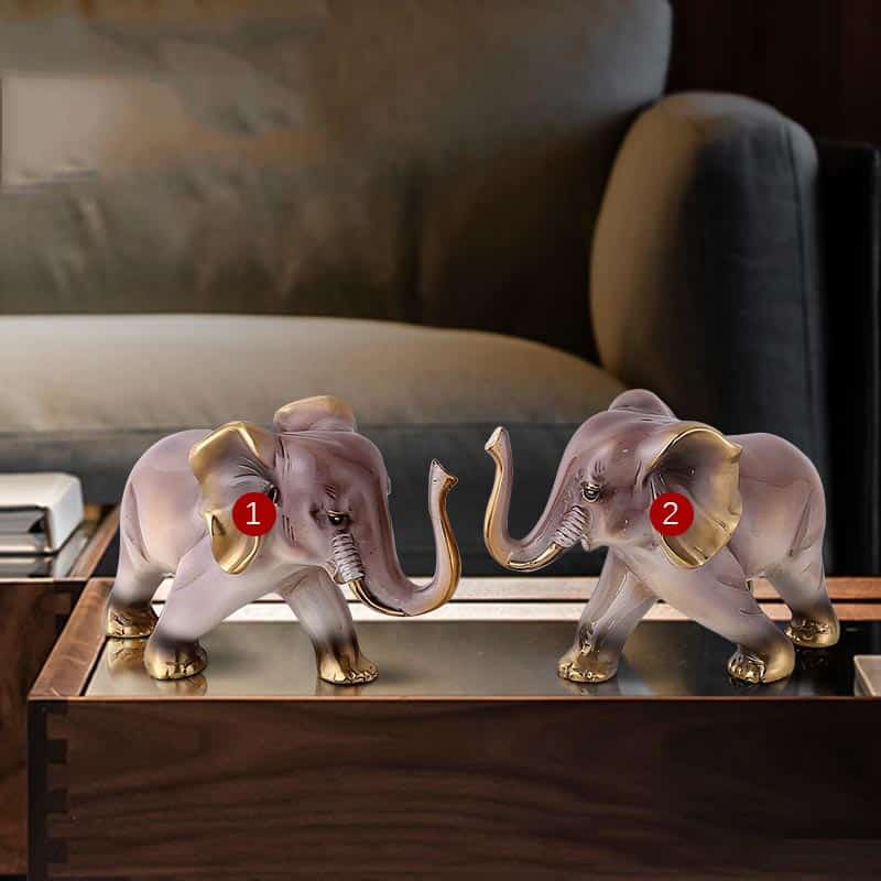 Tượng linh vật voi để bàn bằng đồng
